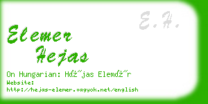 elemer hejas business card